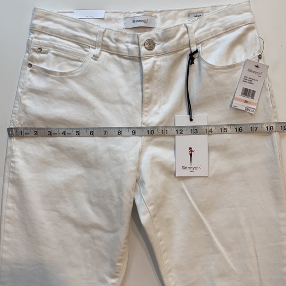 Skinny Girl SZ 28 White Rail Straight Midrise Denim Jeans New - Picture 6 of 13